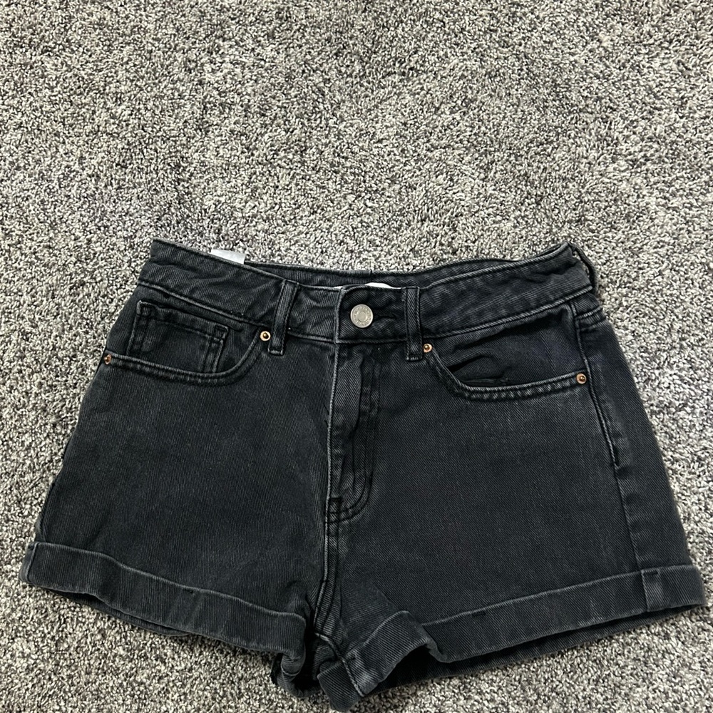 PacSun Black Jean Shorts Distressed Cut-Off Style